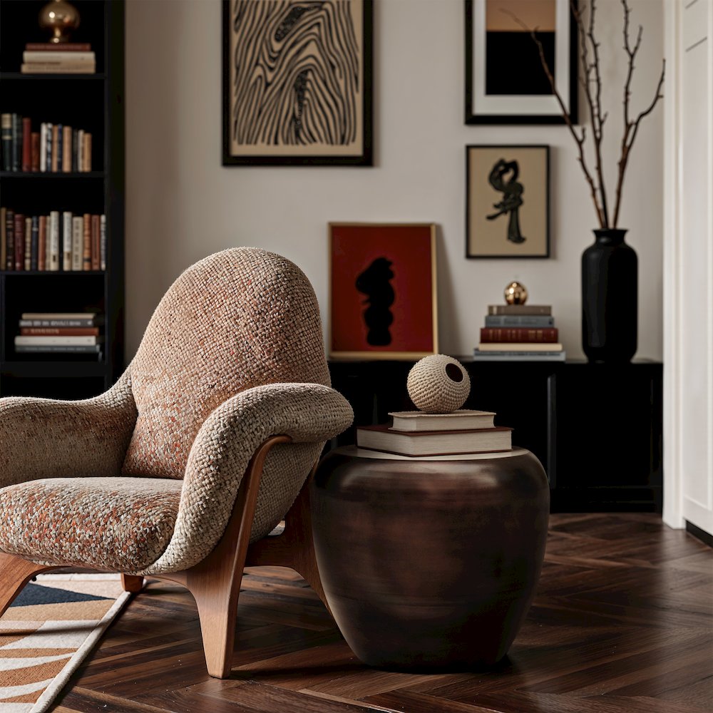 Capsule Brown Aluminum End Table. Picture 4