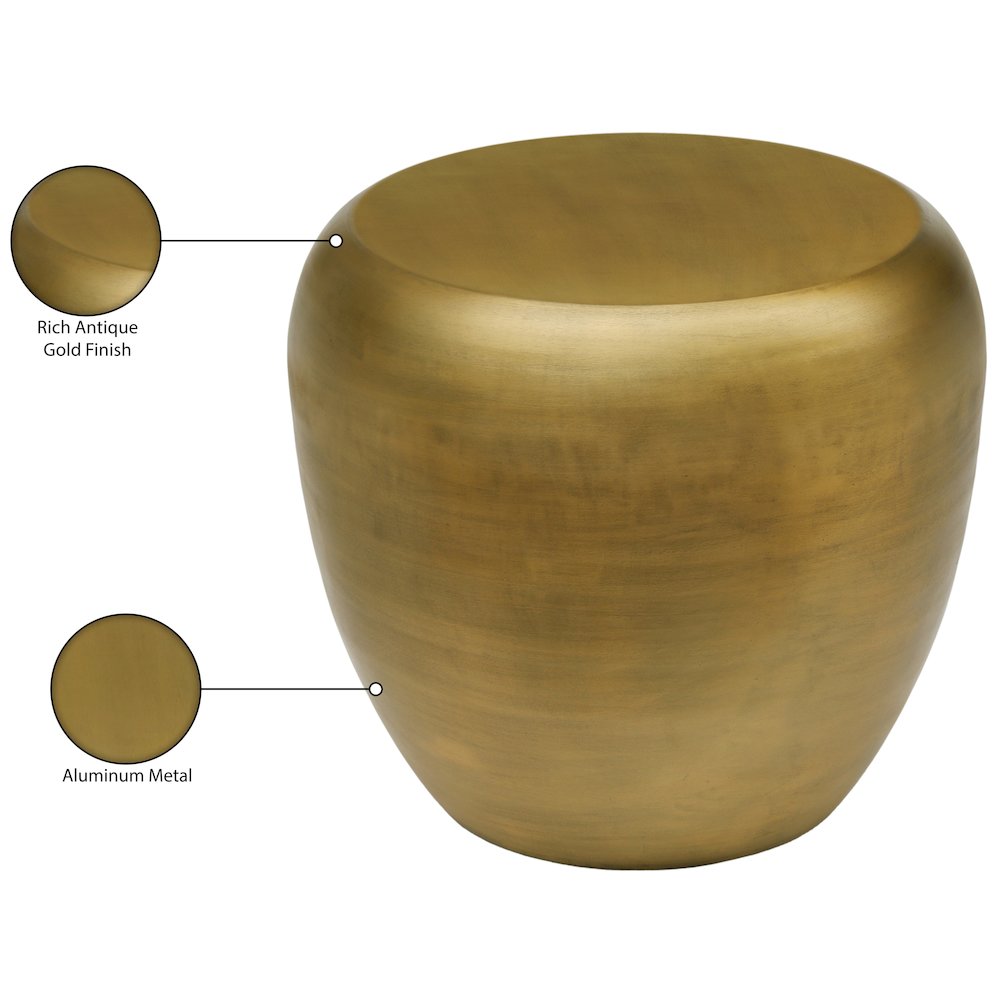 Capsule Gold Aluminum End Table. Picture 3