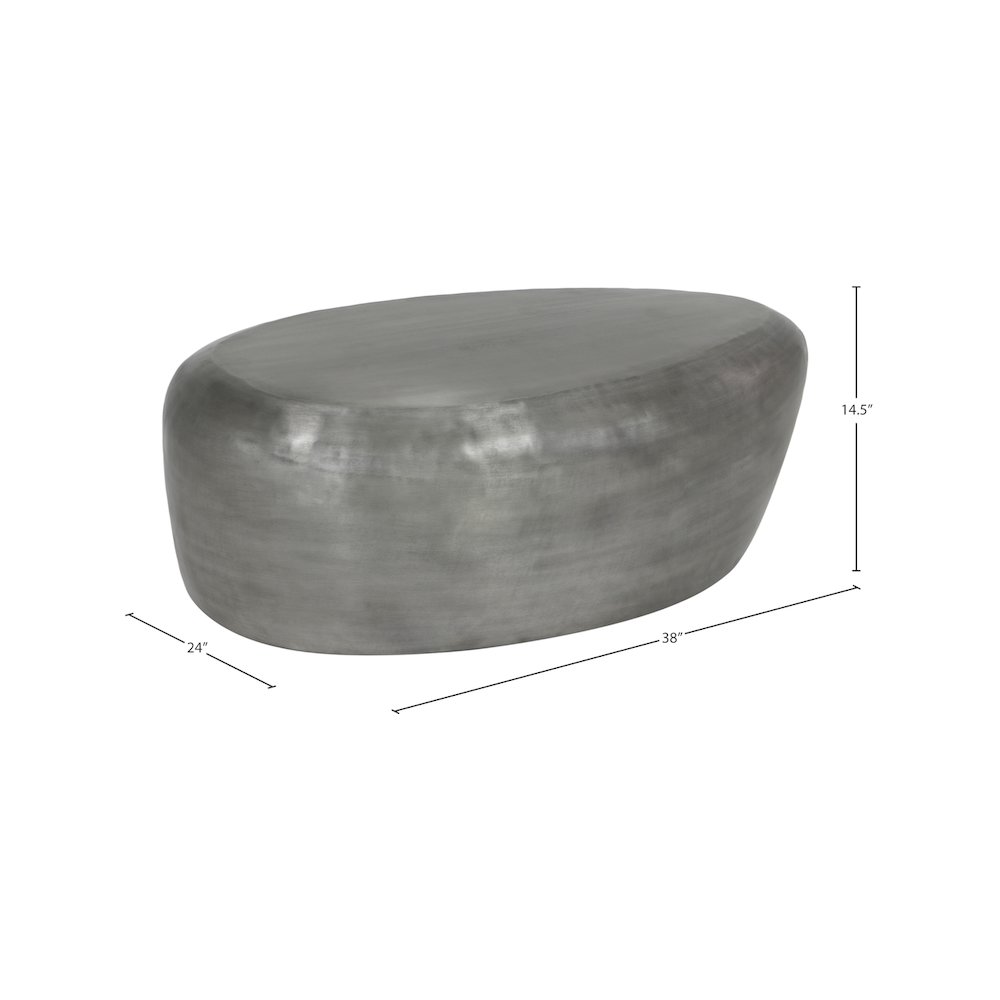 Capsule Silver Aluminum Coffee Table. Picture 5