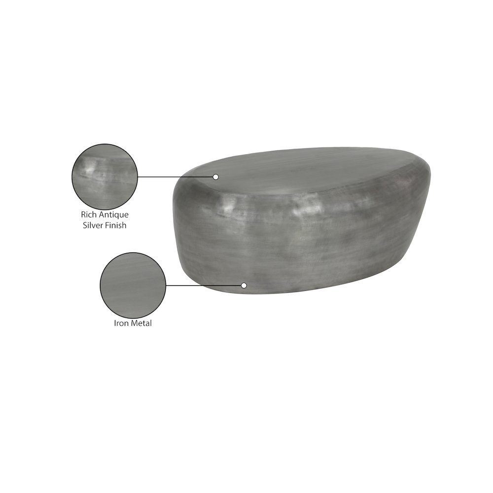 Capsule Silver Aluminum Coffee Table. Picture 6