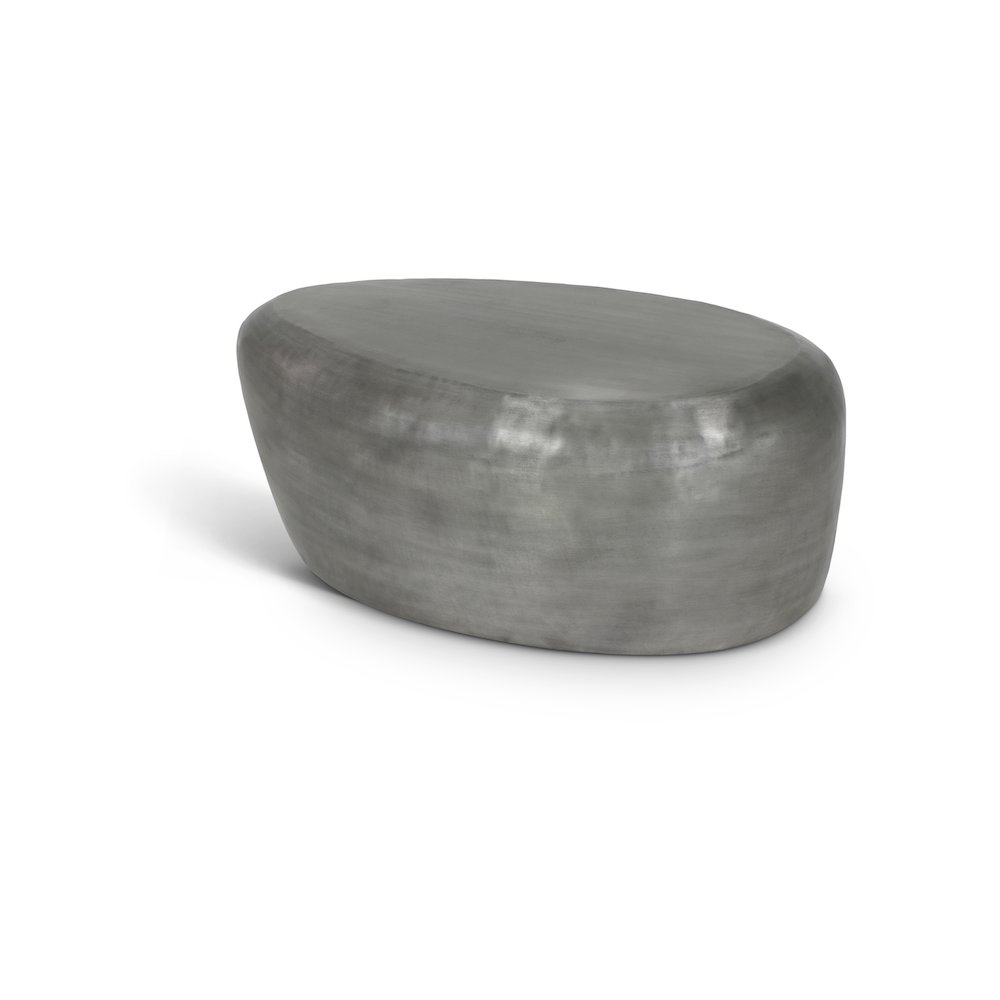 Capsule Silver Aluminum Coffee Table. Picture 1