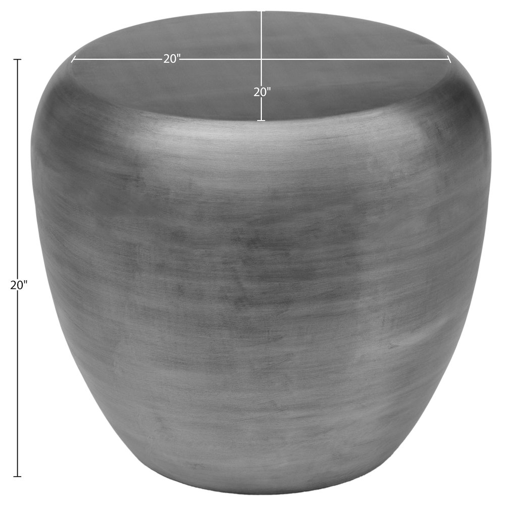 Capsule Silver Aluminum End Table. Picture 5