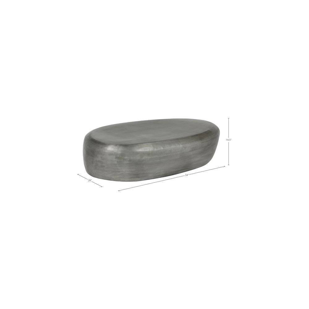 Capsule Silver Aluminum Coffee Table. Picture 5