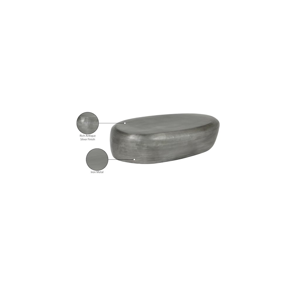Capsule Silver Aluminum Coffee Table. Picture 6
