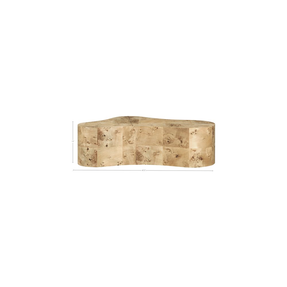 Zaire Natural Burl Wood Coffee Table. Picture 5