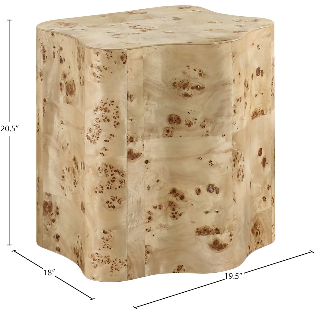 Zaire Natural Burl Wood End Table. Picture 6