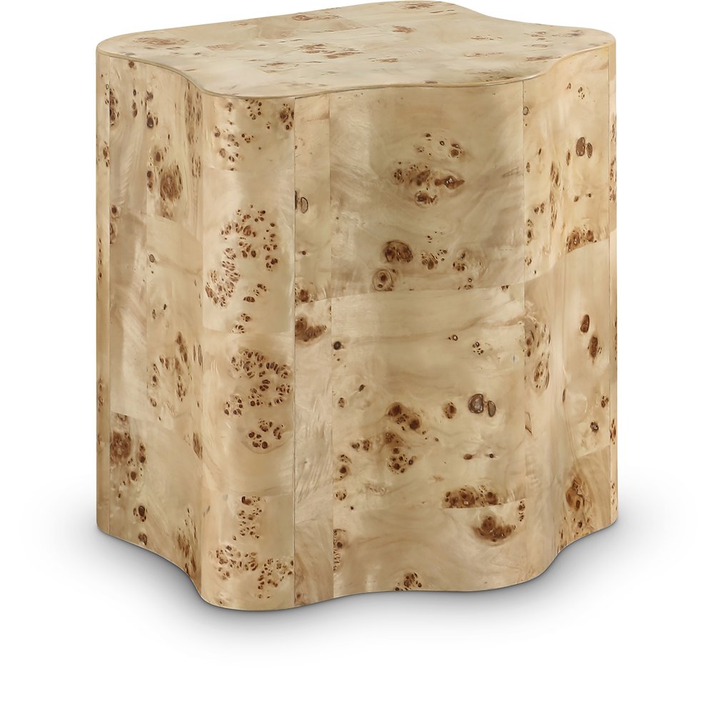 Zaire Natural Burl Wood End Table. Picture 1