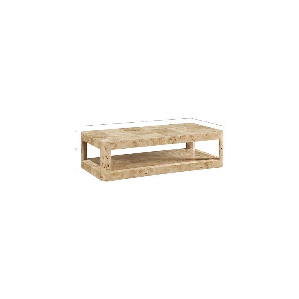 Reeves Natural Burl Wood Coffee Table. Picture 6