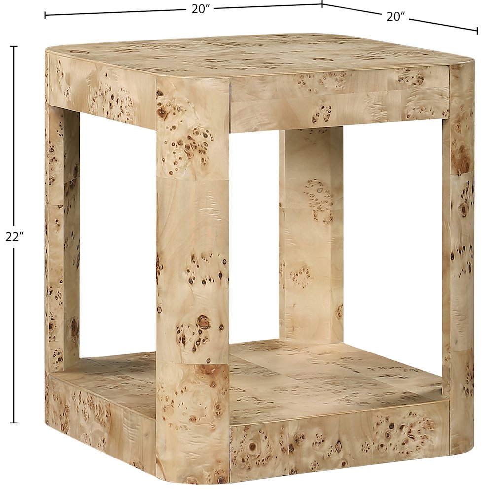 Reeves Natural Burl Wood End Table. Picture 6
