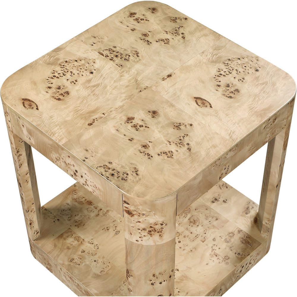 Reeves Natural Burl Wood End Table. Picture 3