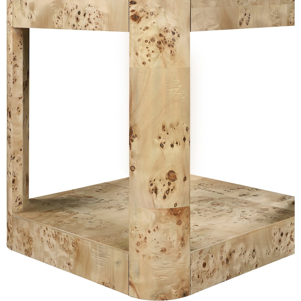 Reeves Natural Burl Wood End Table. Picture 4