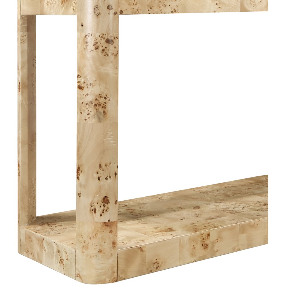 Reeves Natural Burl Wood Console Table. Picture 4