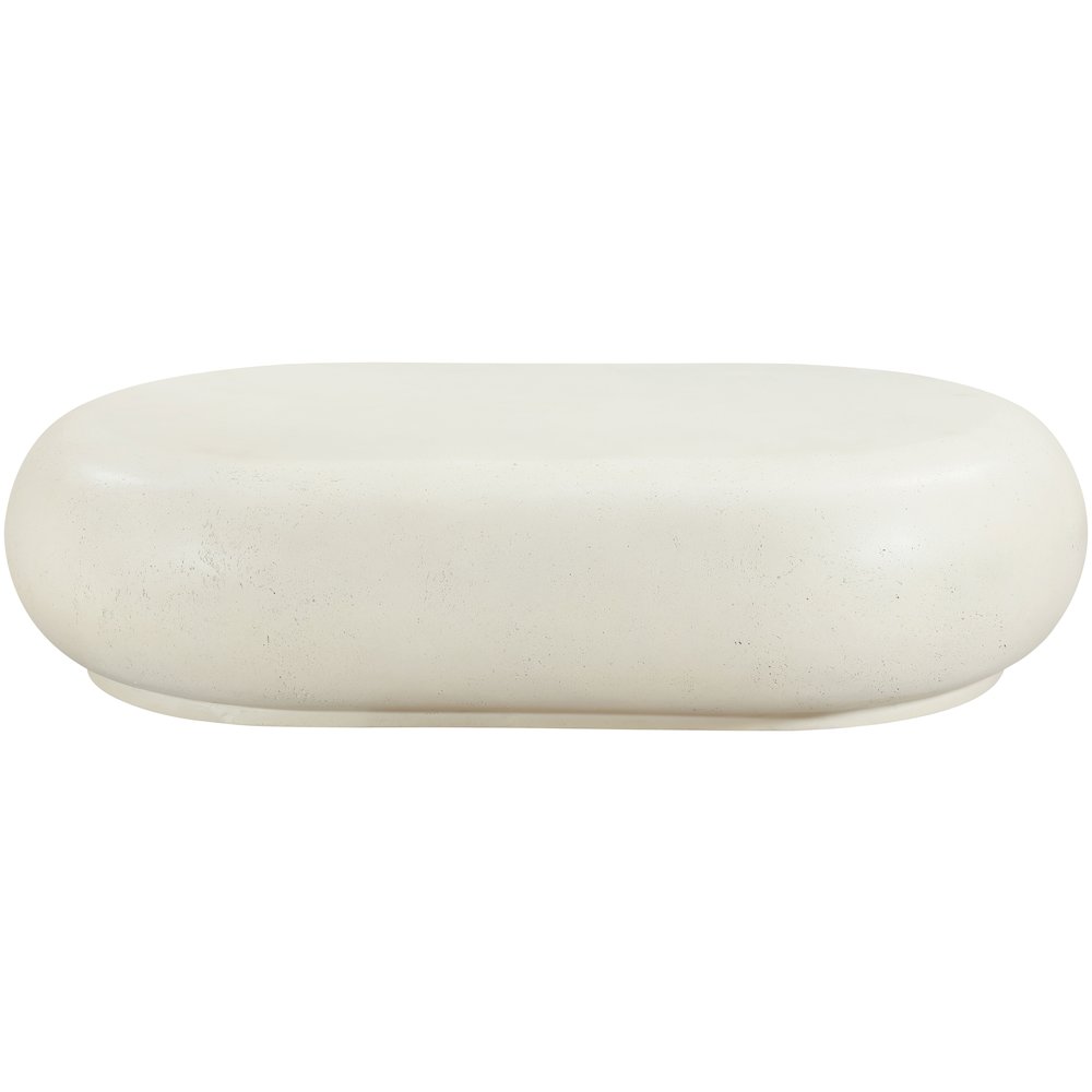 Pebble Cream Concrete And Fiberglass Indoor / Outdoor Coffee Table. Picture 4