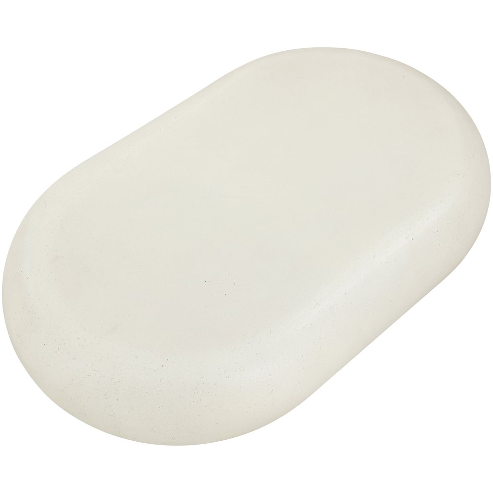 Pebble Cream Concrete And Fiberglass Indoor / Outdoor Coffee Table. Picture 5