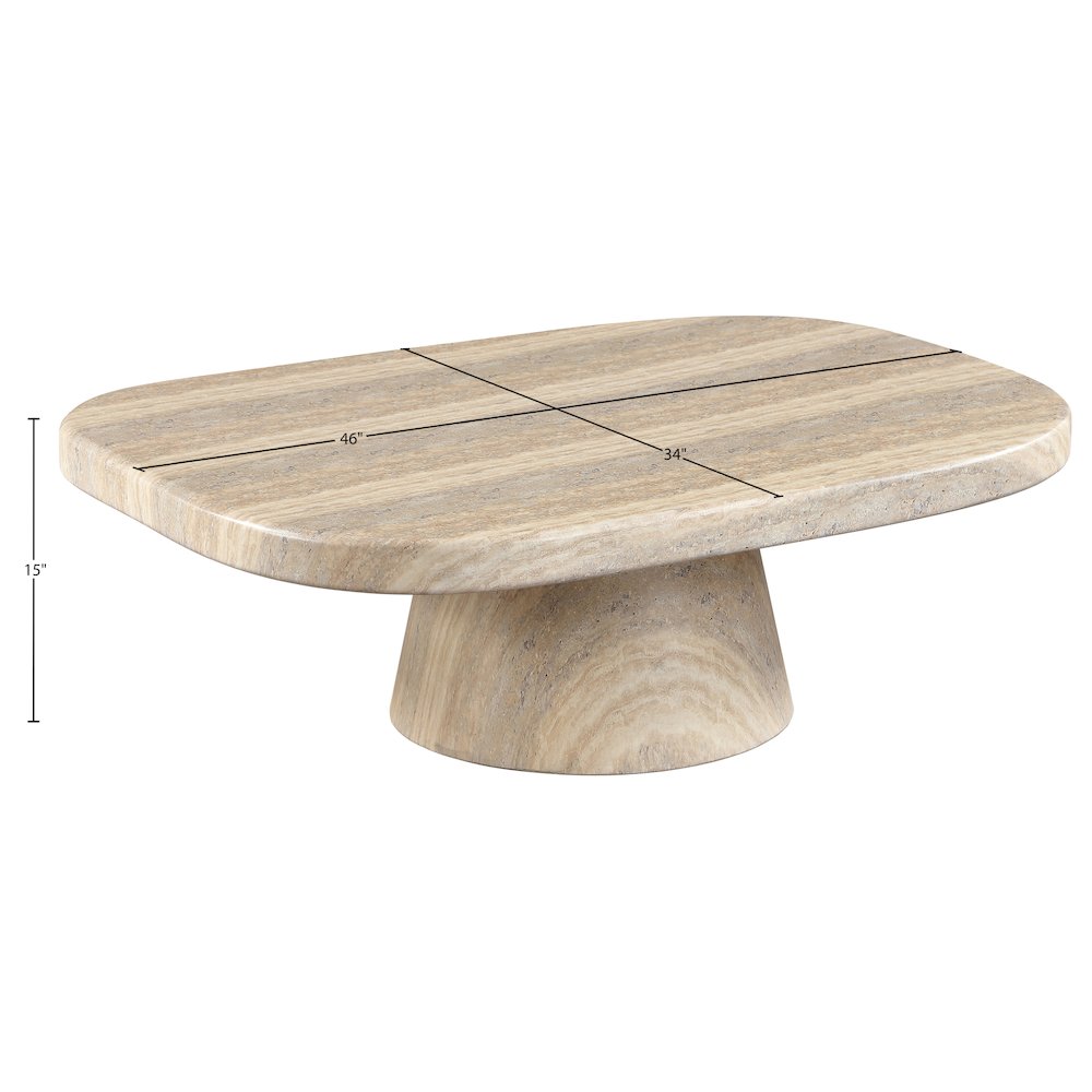 Prato Travertine Concrete Indoor/Outdoor Coffee Table. Picture 9
