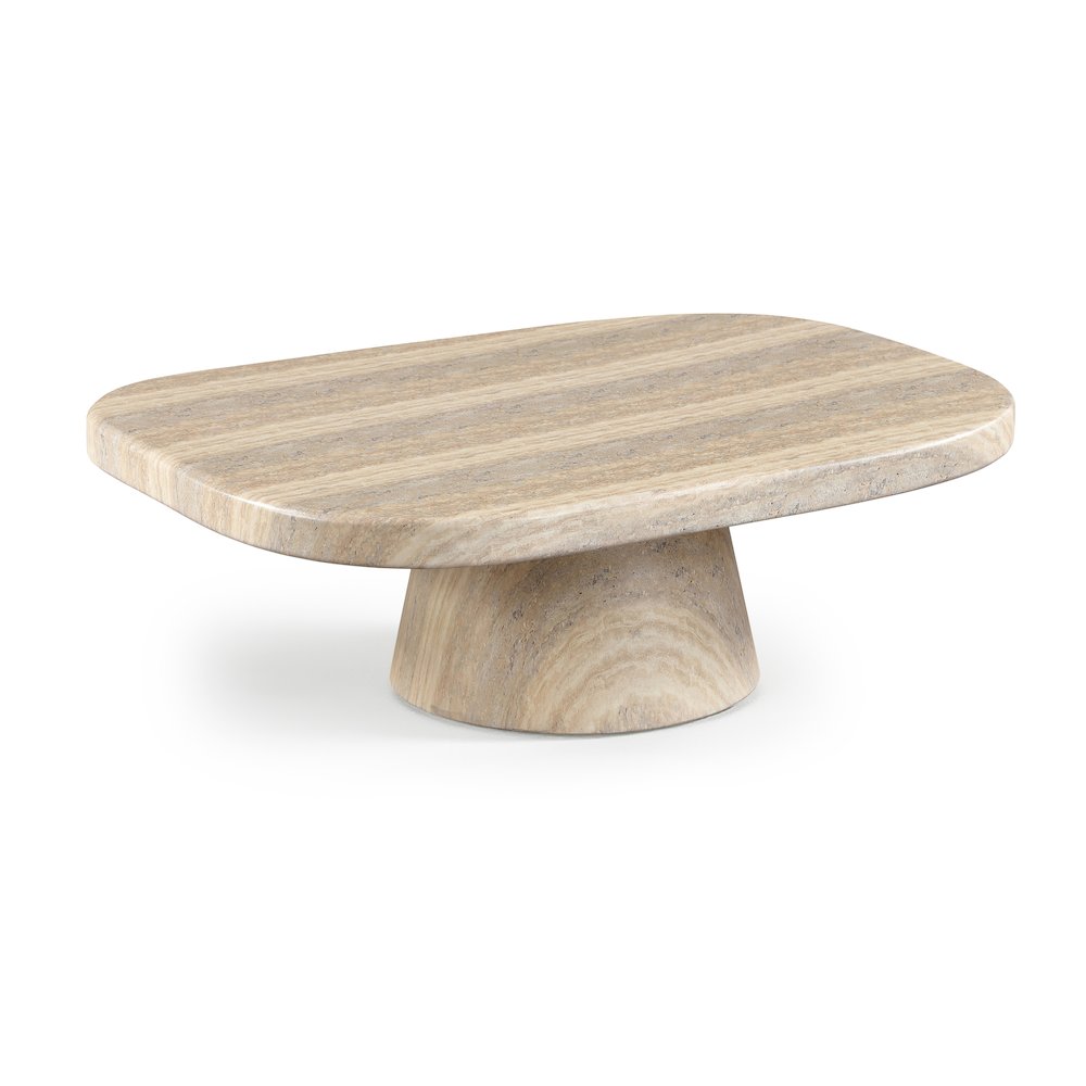 Prato Travertine Concrete Indoor/Outdoor Coffee Table. Picture 1
