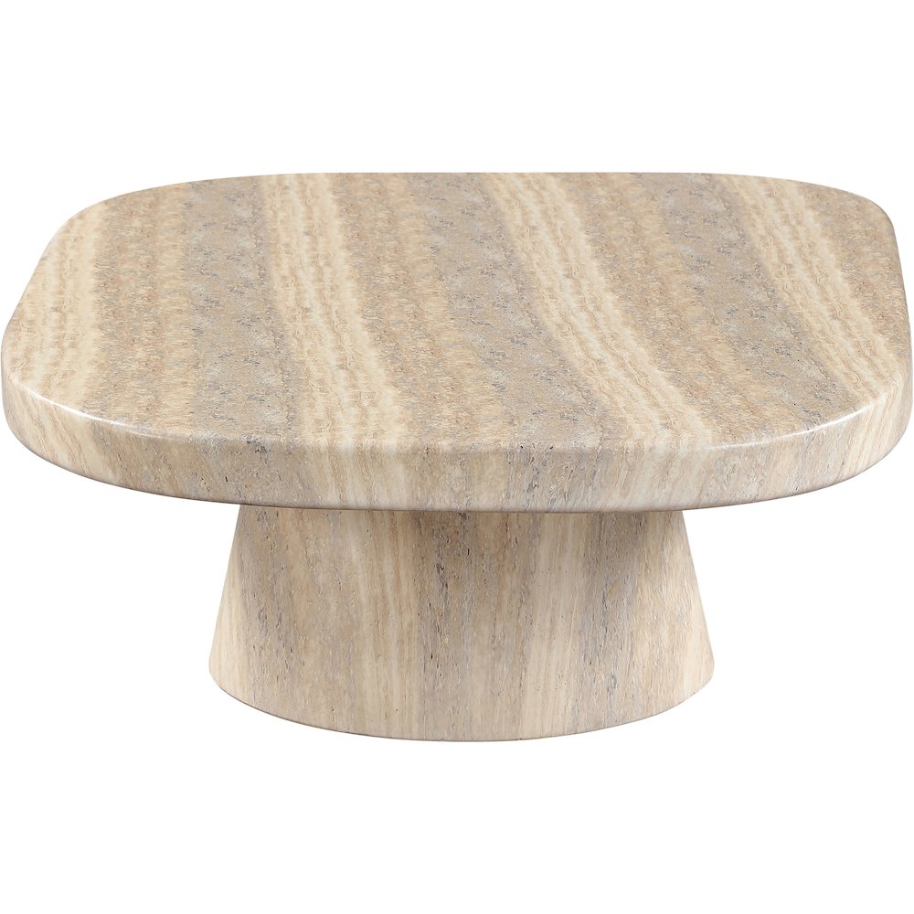 Prato Travertine Concrete Indoor/Outdoor Coffee Table. Picture 5