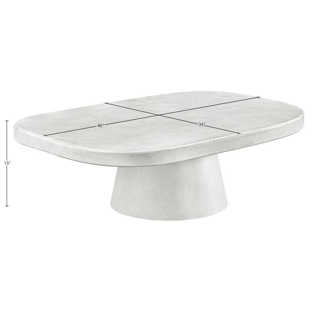 Prato White Concrete Indoor/Outdoor Coffee Table. Picture 9
