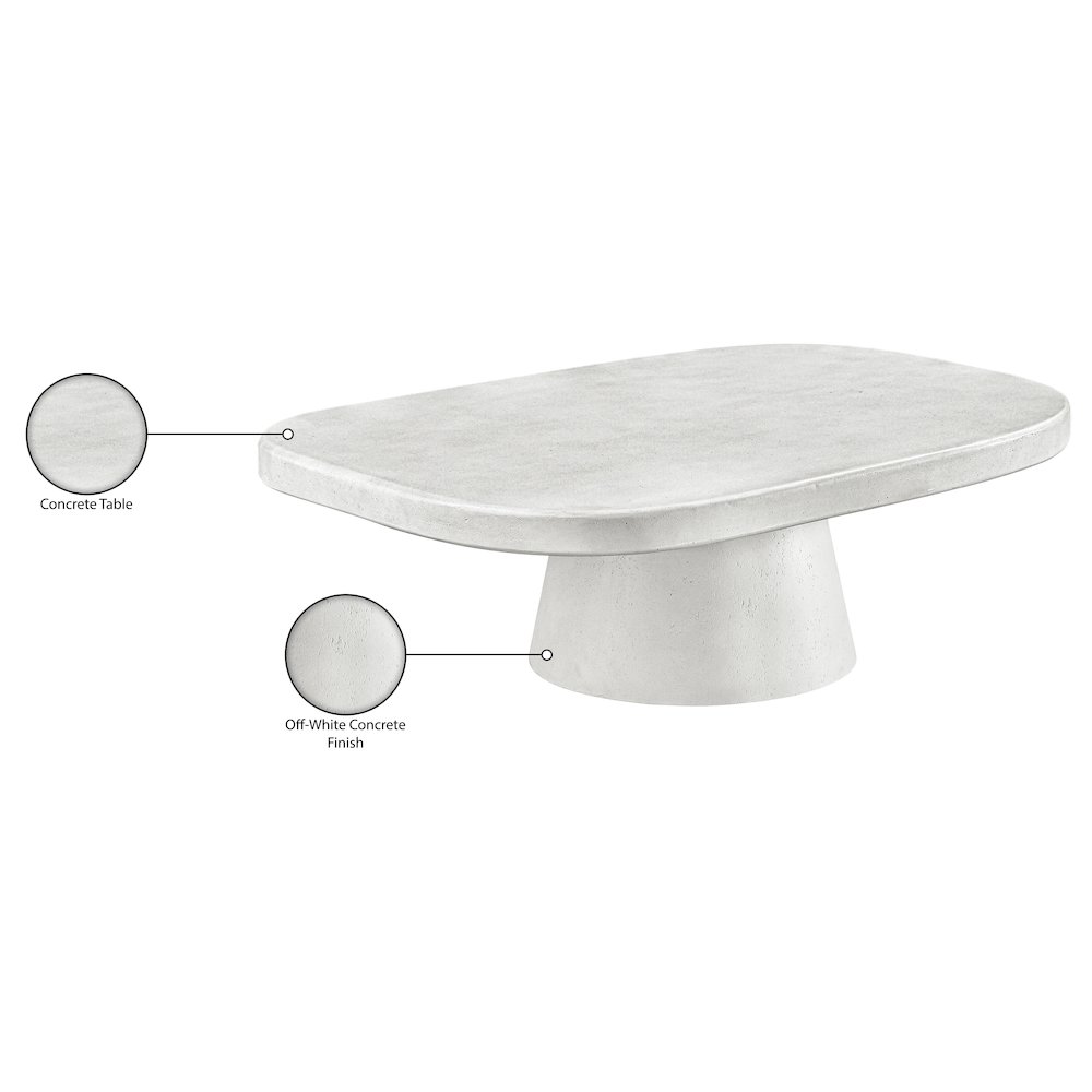 Prato White Concrete Indoor/Outdoor Coffee Table. Picture 10