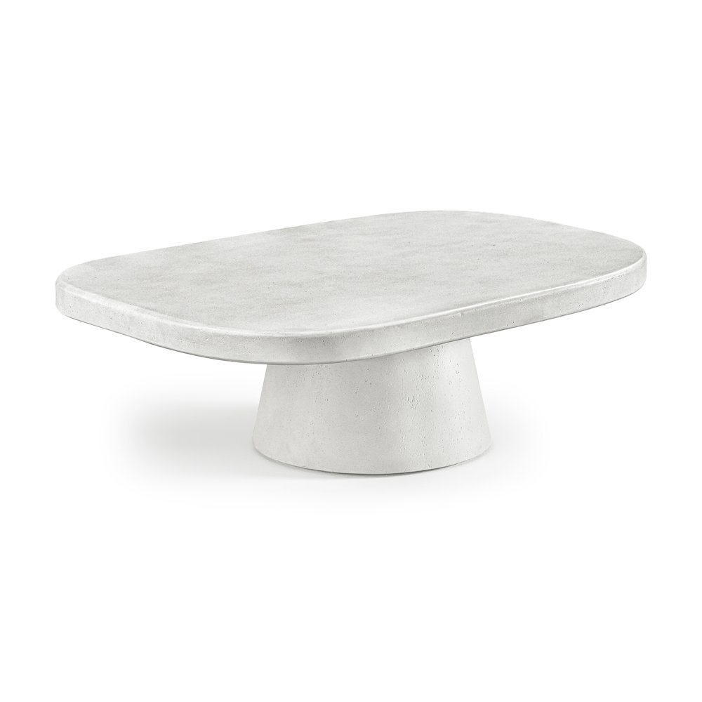 Prato White Concrete Indoor/Outdoor Coffee Table. Picture 1