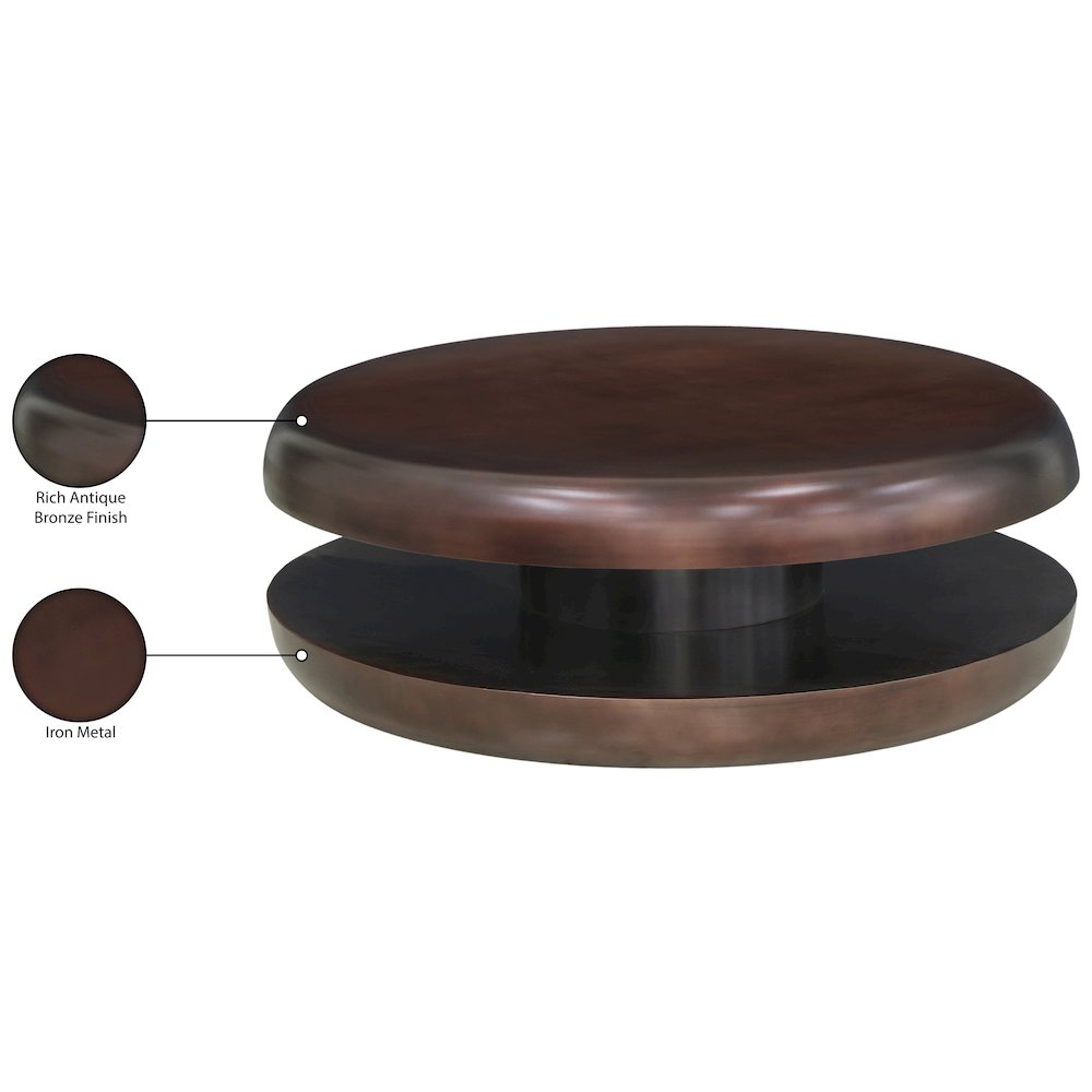 Jamison Brown Iron Coffee Table. Picture 3