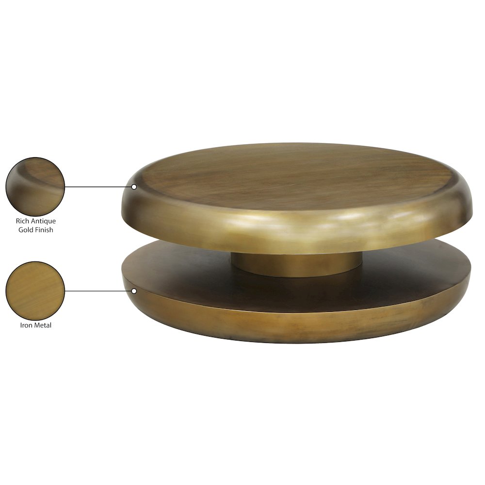 Jamison Gold Iron Coffee Table. Picture 3