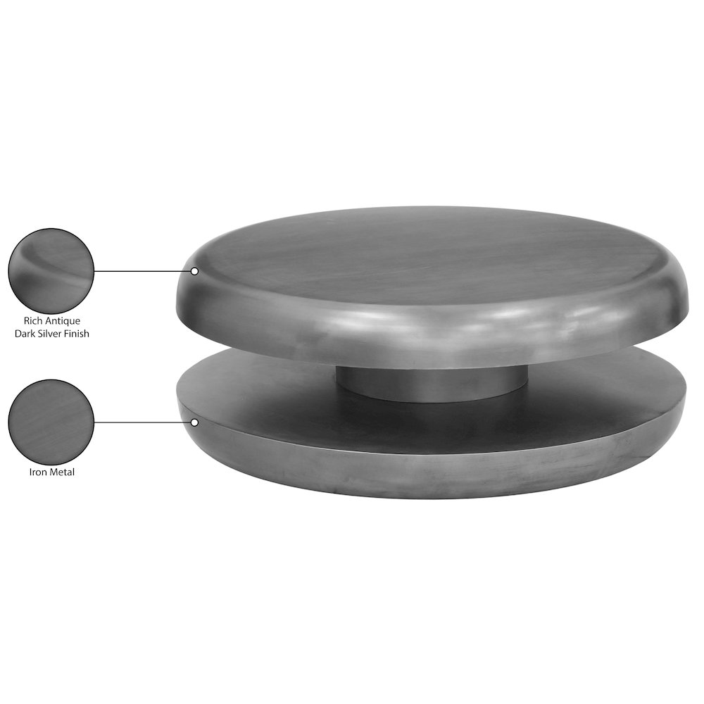 Jamison Silver Iron Coffee Table. Picture 3