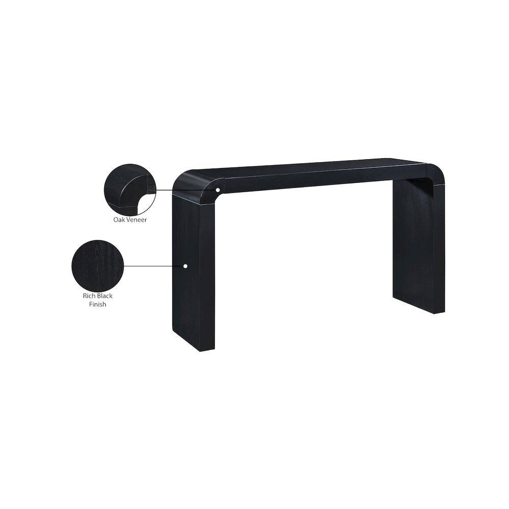 Toulon Black Oak Veneer Console Table. Picture 7