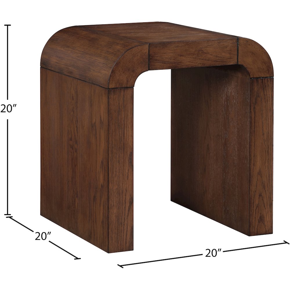 Toulon Brown Oak Veneer End Table. Picture 6