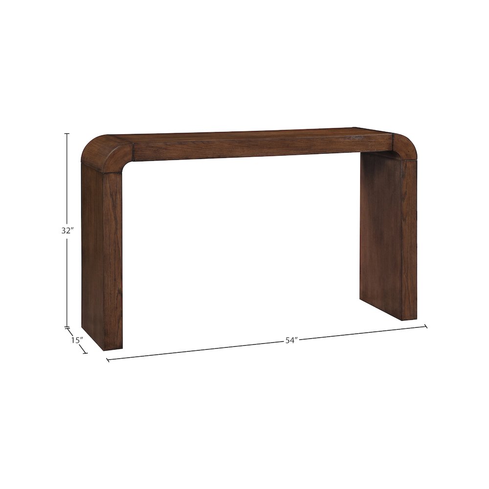Toulon Brown Oak Veneer Console Table. Picture 6