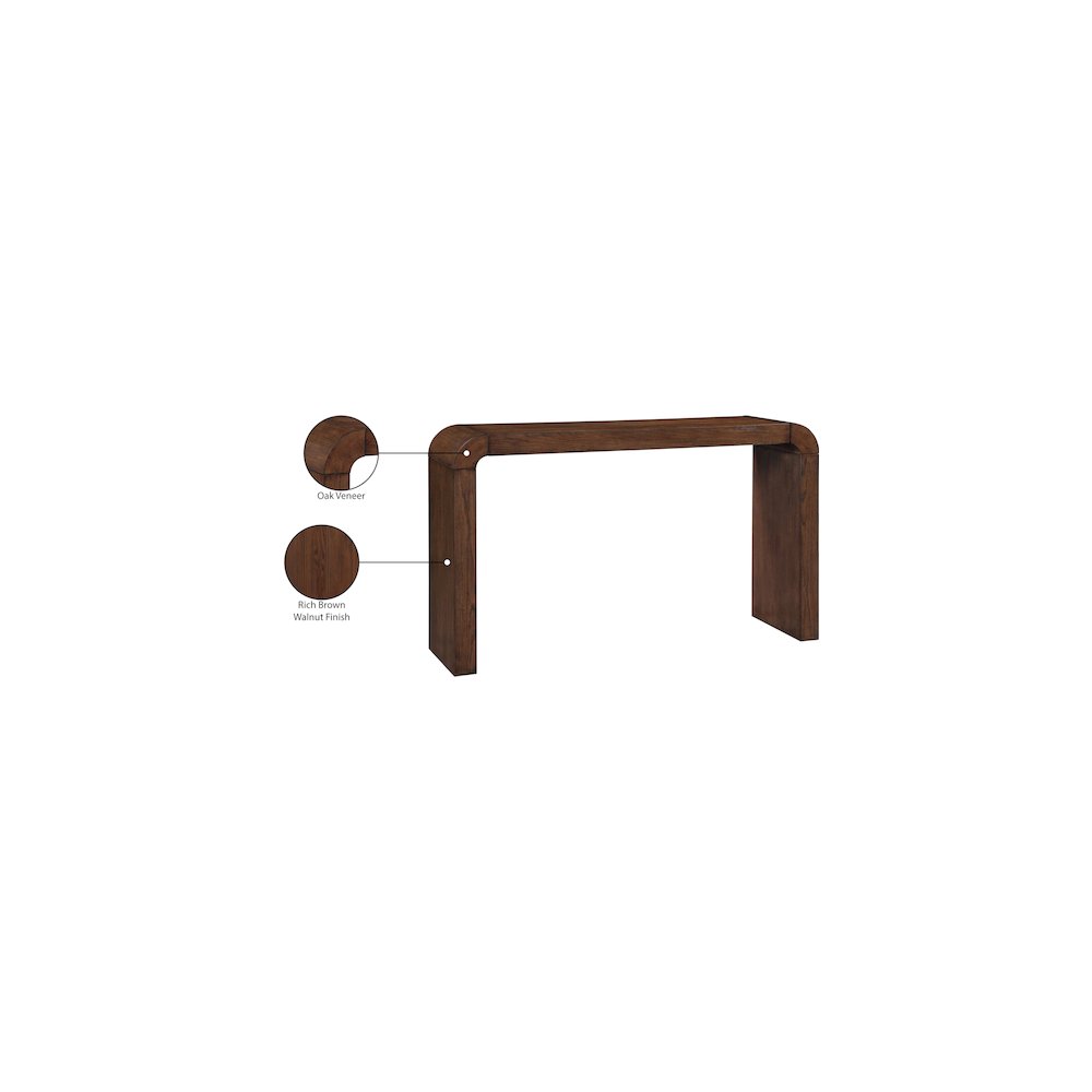 Toulon Brown Oak Veneer Console Table. Picture 7