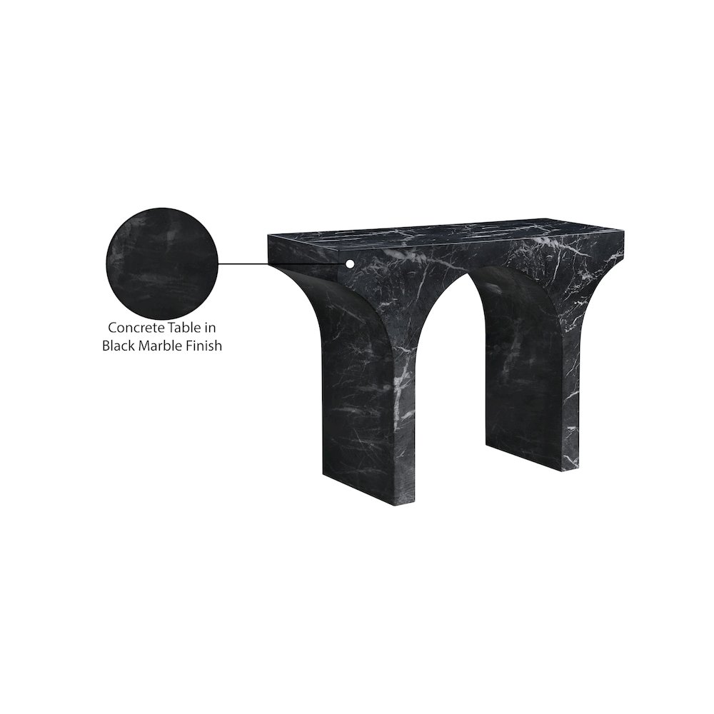 Pomezia Black Marble Finish Console Table. Picture 7