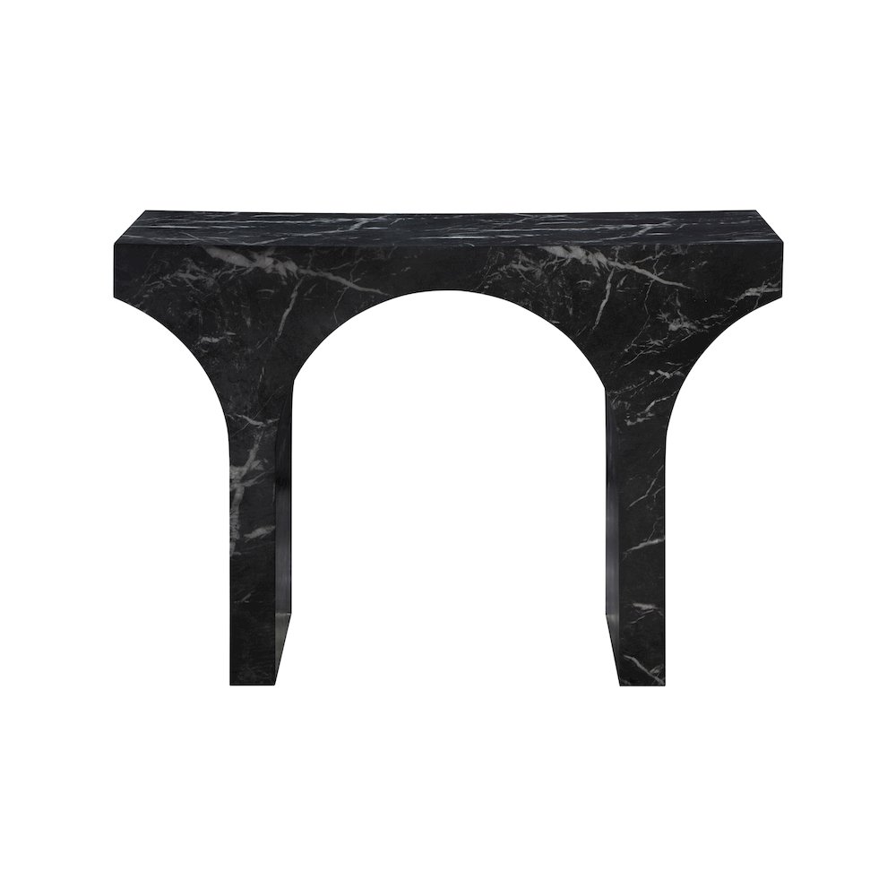 Pomezia Black Marble Finish Console Table. Picture 3