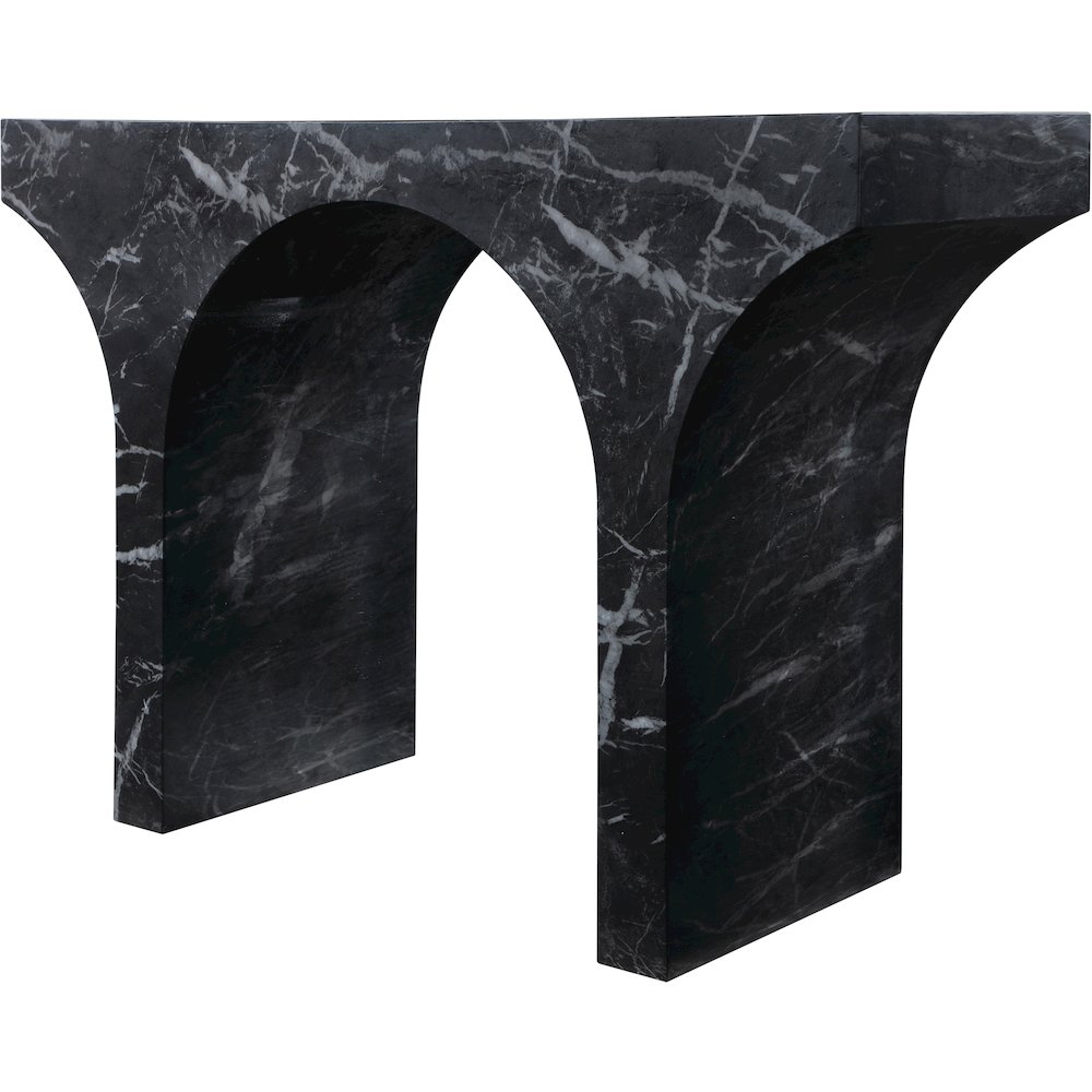 Pomezia Black Marble Finish Console Table. Picture 4