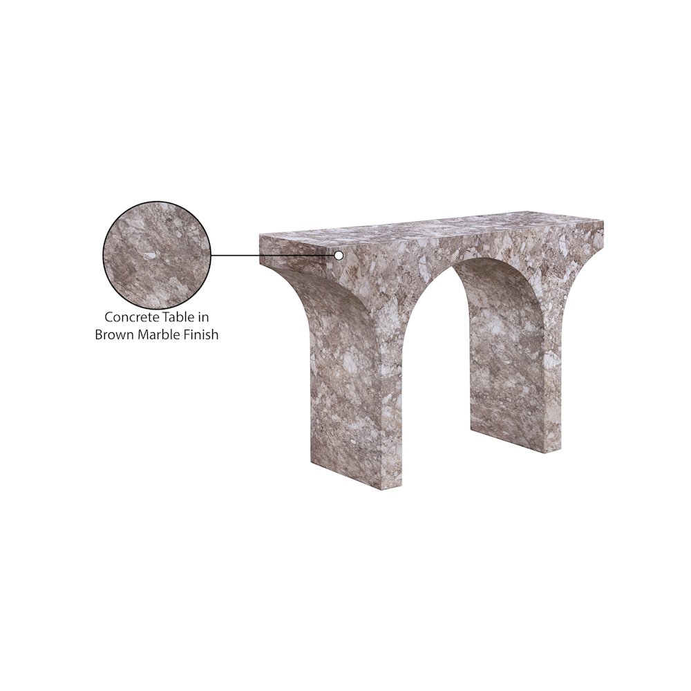 Pomezia Brown Marble Finish Console Table. Picture 7