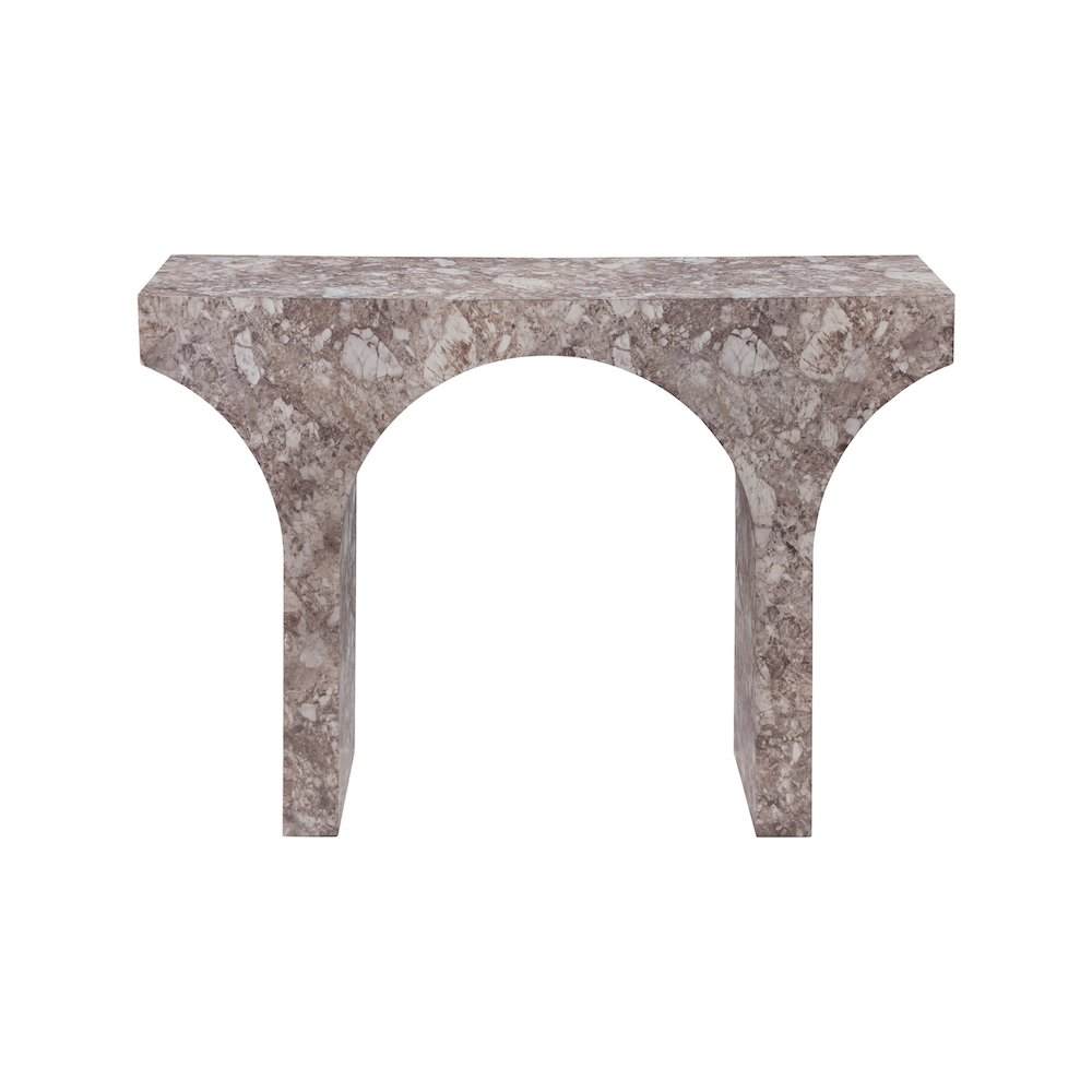 Pomezia Brown Marble Finish Console Table. Picture 3
