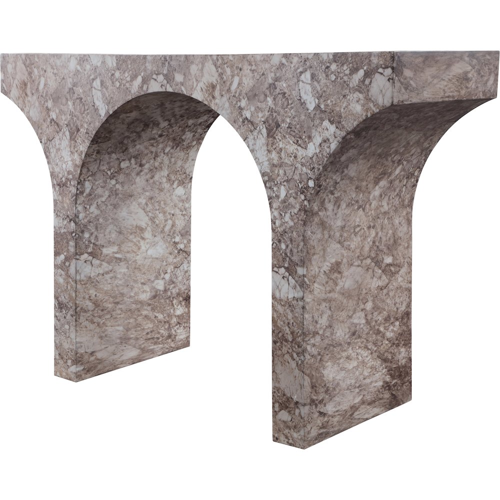 Pomezia Brown Marble Finish Console Table. Picture 4