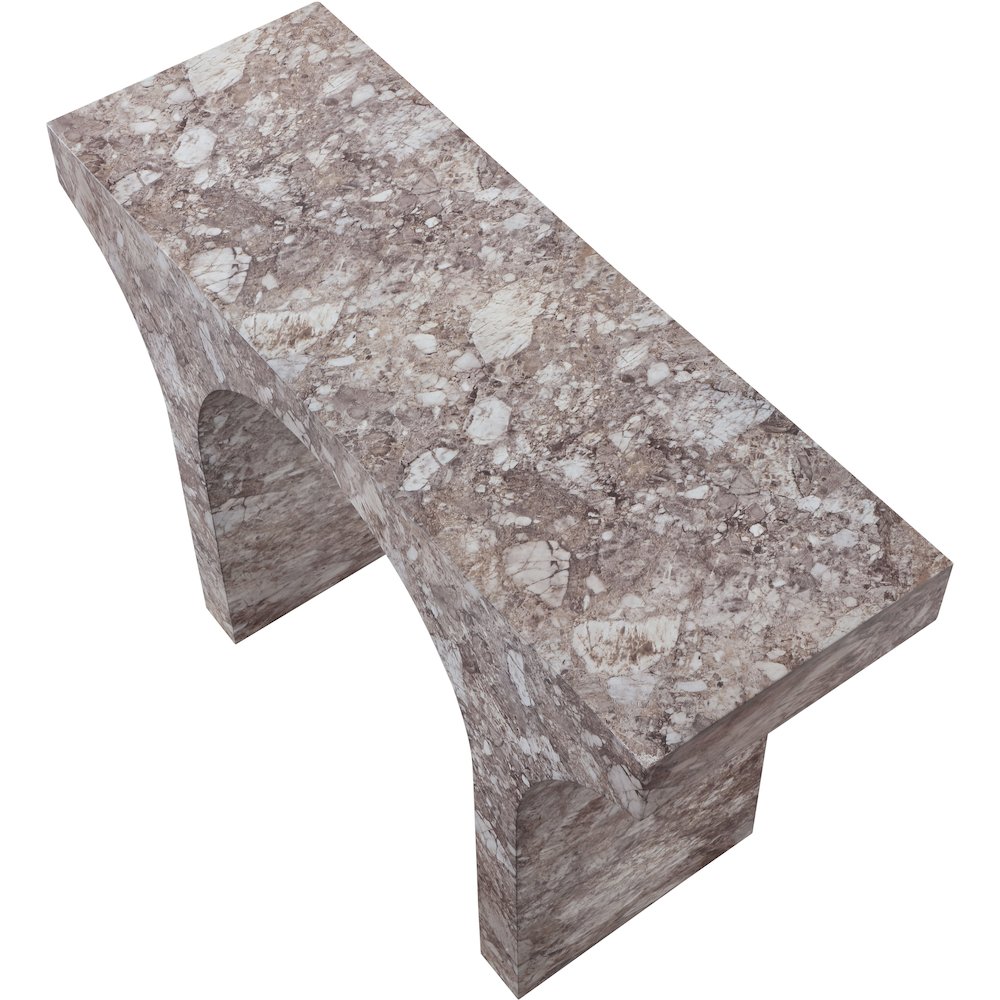 Pomezia Brown Marble Finish Console Table. Picture 5