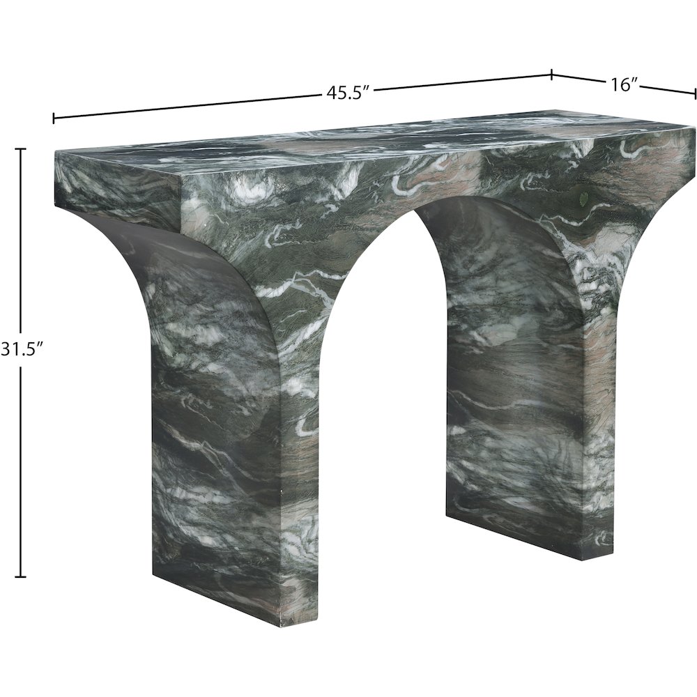 Pomezia Green Marble Finish Console Table. Picture 6