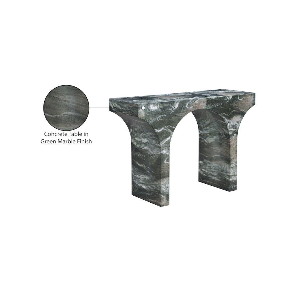 Pomezia Green Marble Finish Console Table. Picture 7