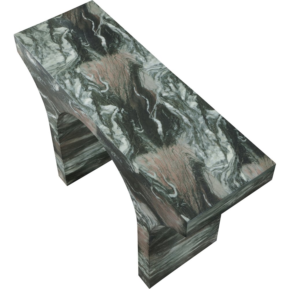 Pomezia Green Marble Finish Console Table. Picture 5