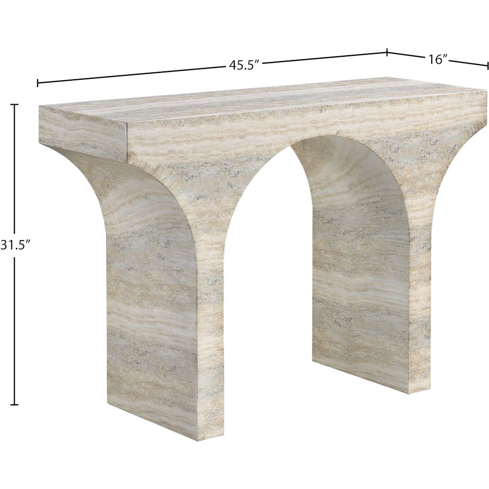 Pomezia Travertine Travertine Finish Console Table. Picture 6