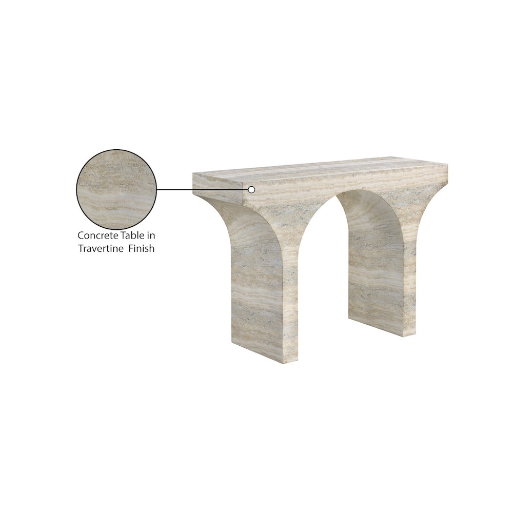 Pomezia Travertine Travertine Finish Console Table. Picture 7