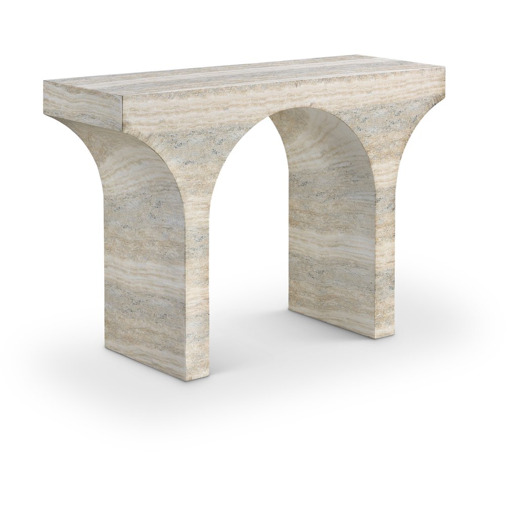 Pomezia Travertine Travertine Finish Console Table. Picture 1