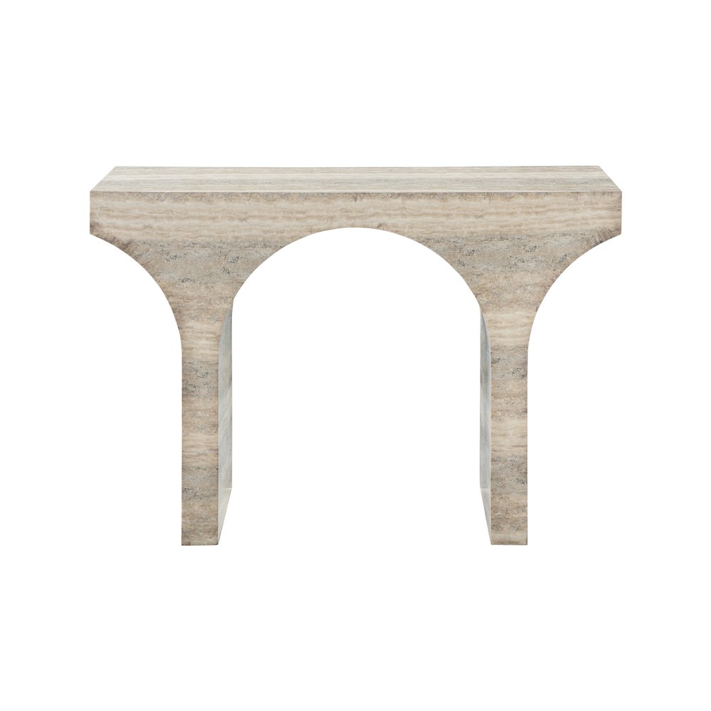 Pomezia Travertine Travertine Finish Console Table. Picture 3
