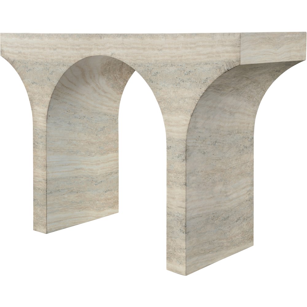 Pomezia Travertine Travertine Finish Console Table. Picture 4