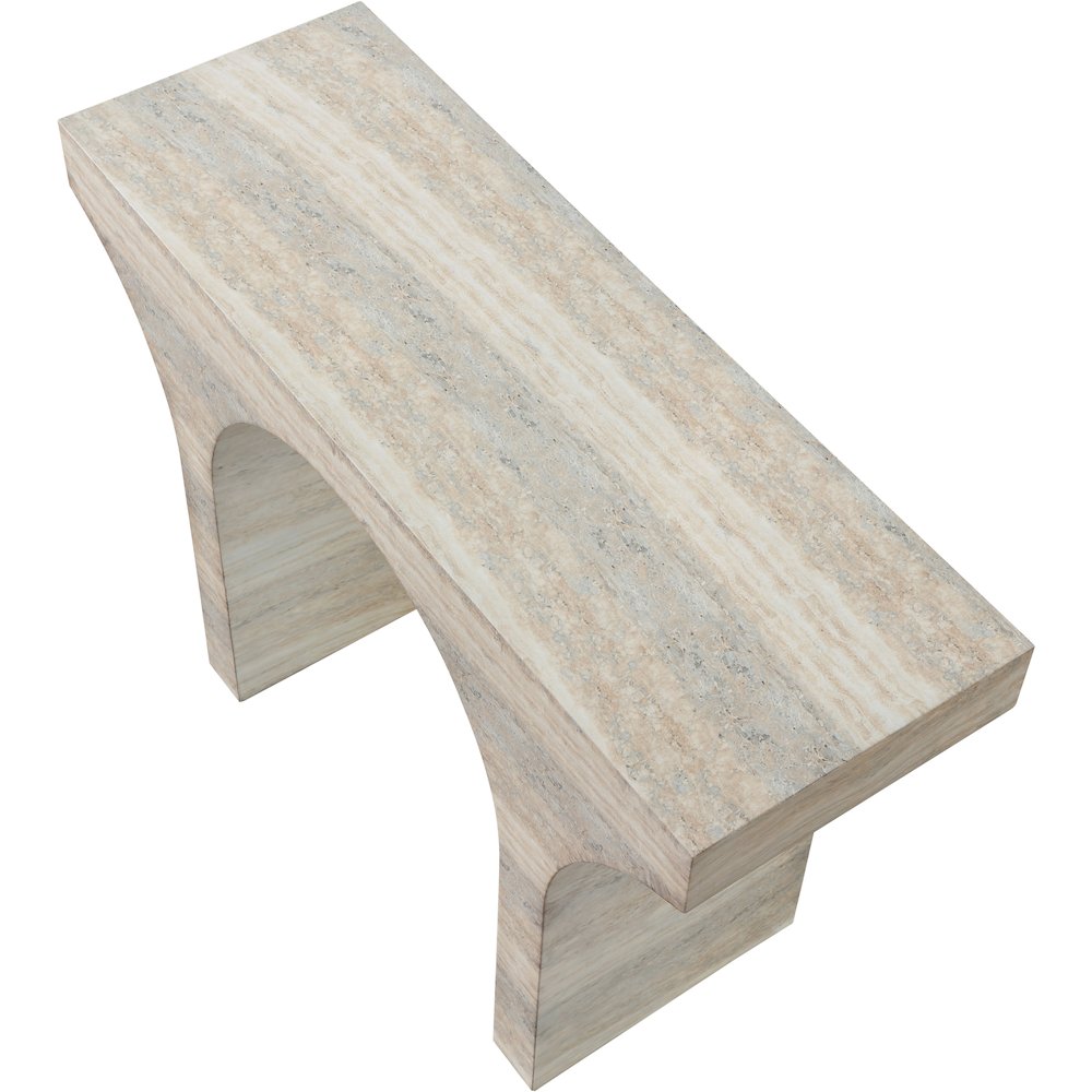 Pomezia Travertine Travertine Finish Console Table. Picture 5
