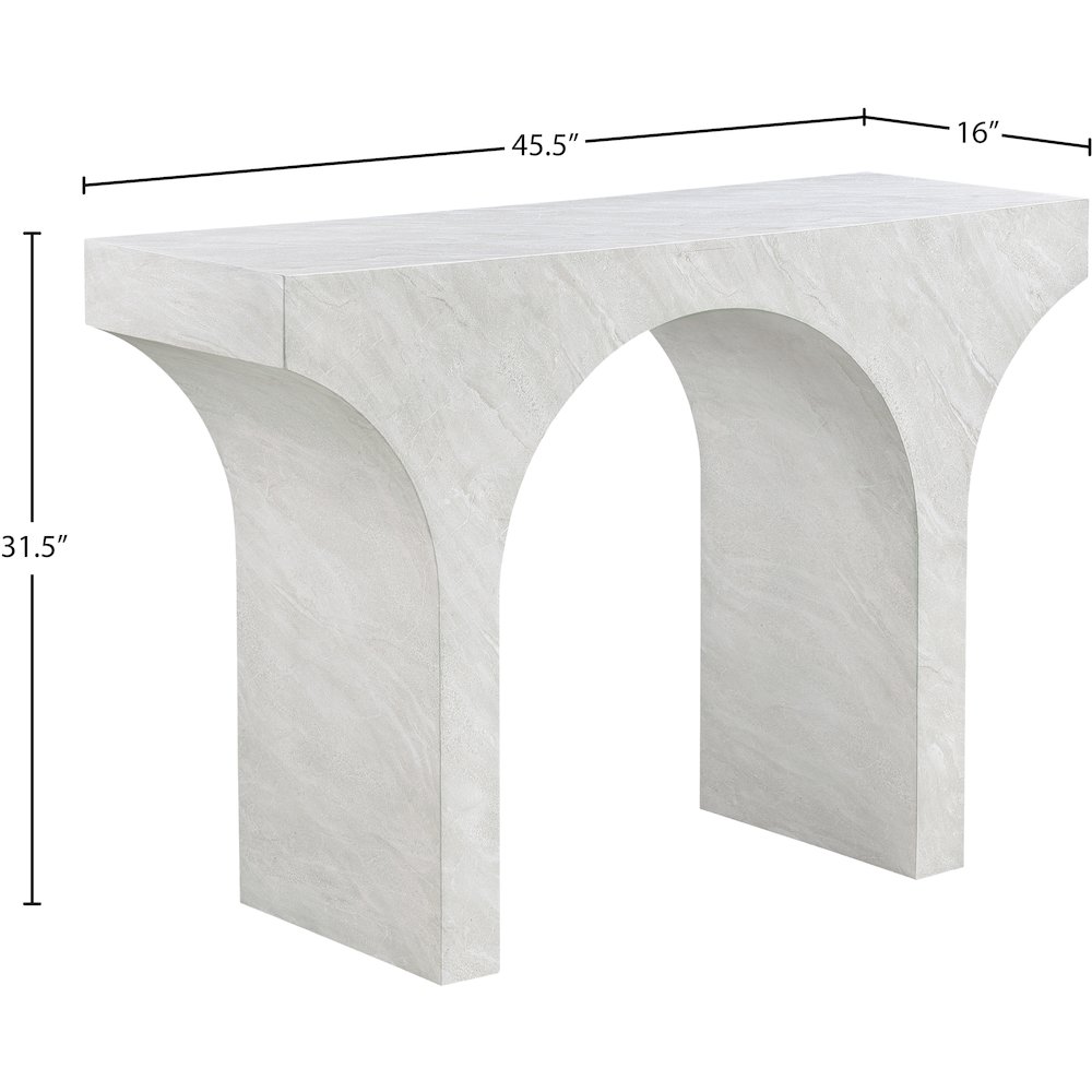 Pomezia White Marble Finish Console Table. Picture 6