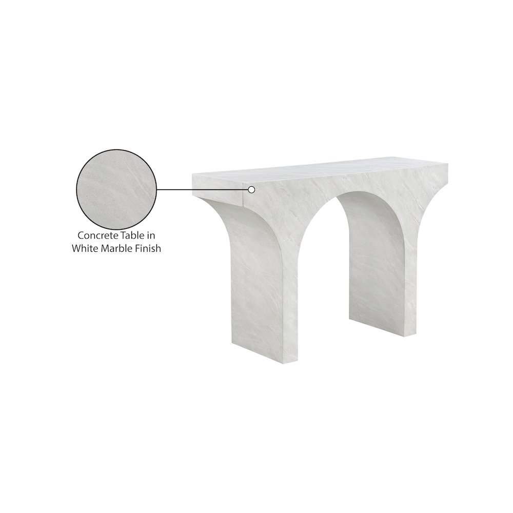 Pomezia White Marble Finish Console Table. Picture 7
