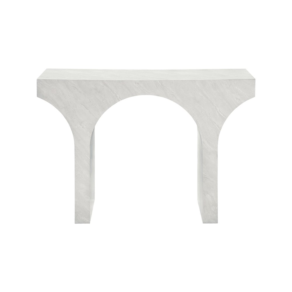 Pomezia White Marble Finish Console Table. Picture 3